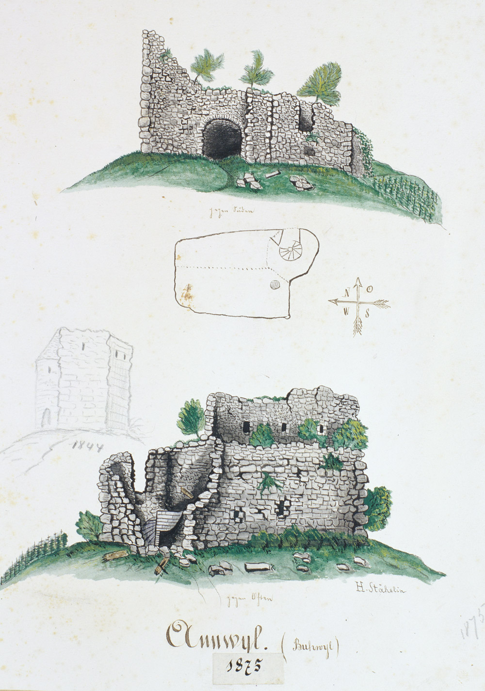 Zeichnung der Burg 1875