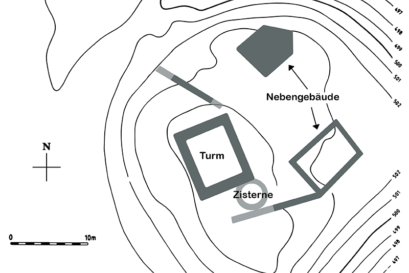 Umgebungsplan mit gefundenen Mauern