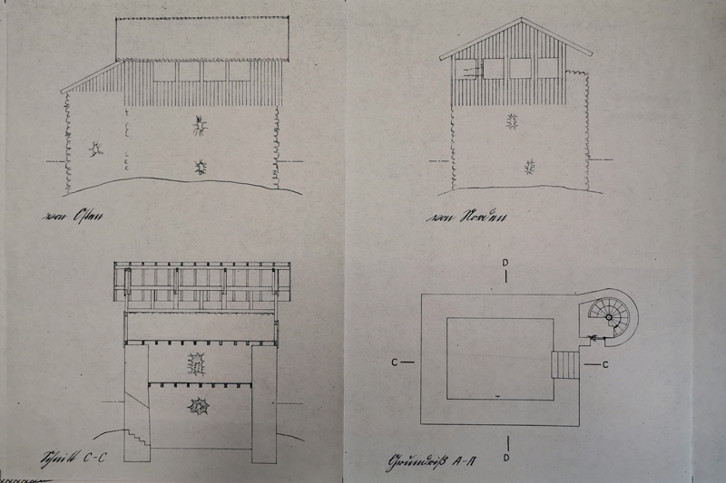 Pläne Umbau Ruine Anwil 1952